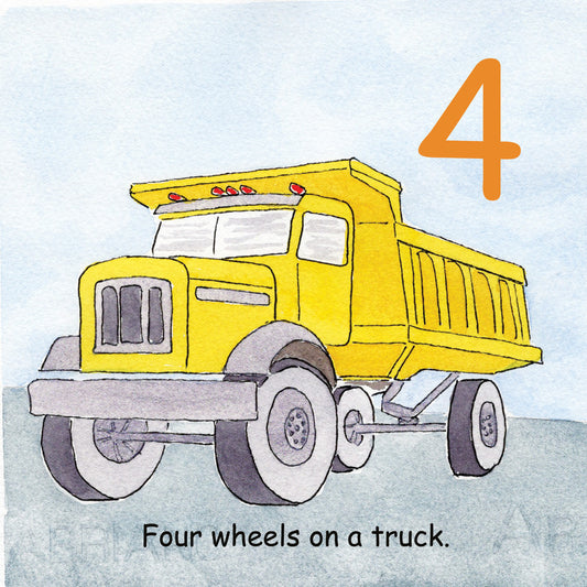 Four wheels on a truck.