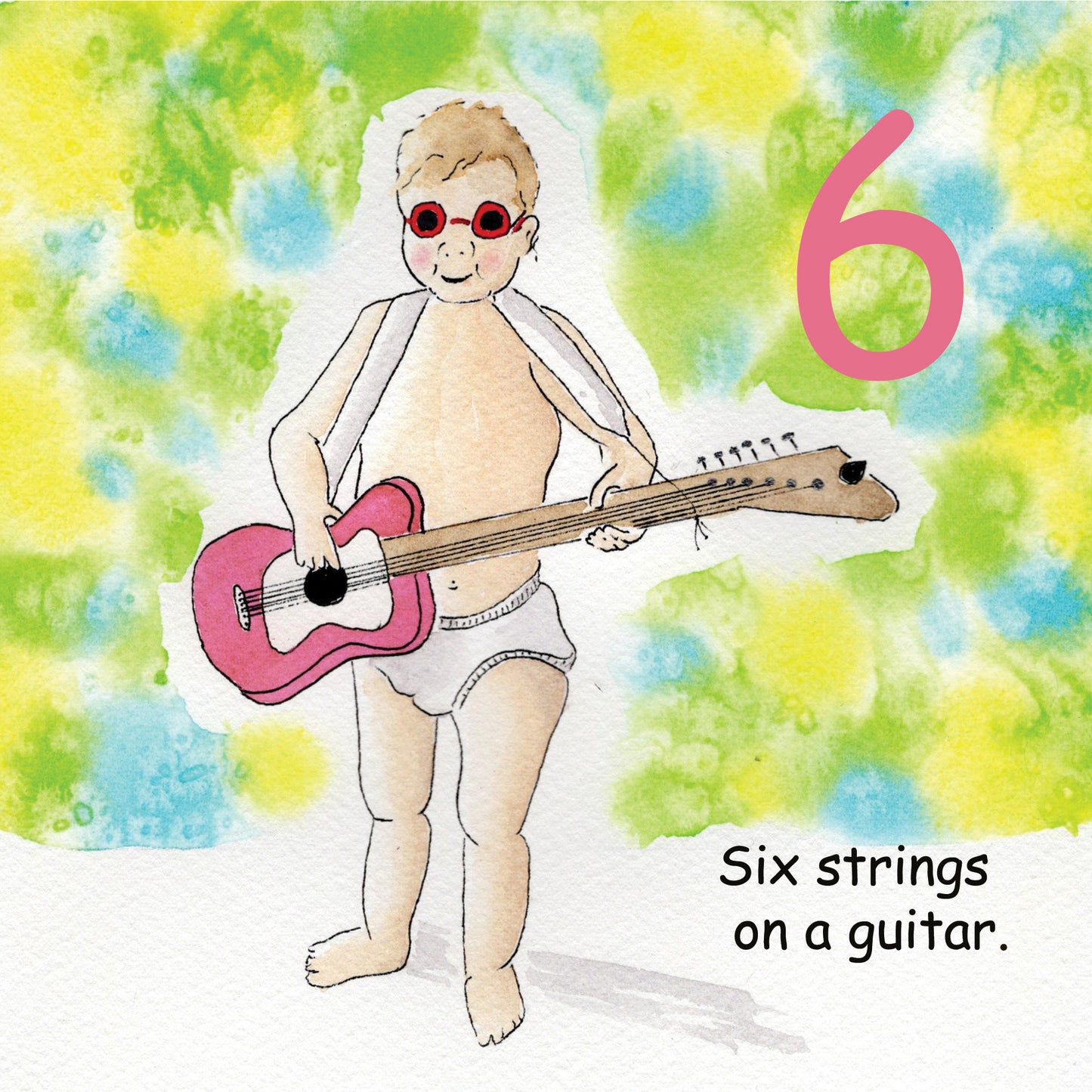 Six strings on a guitar.