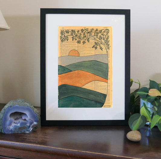 Appalachian Sunset, Baltimore style. Dictionary page art print.