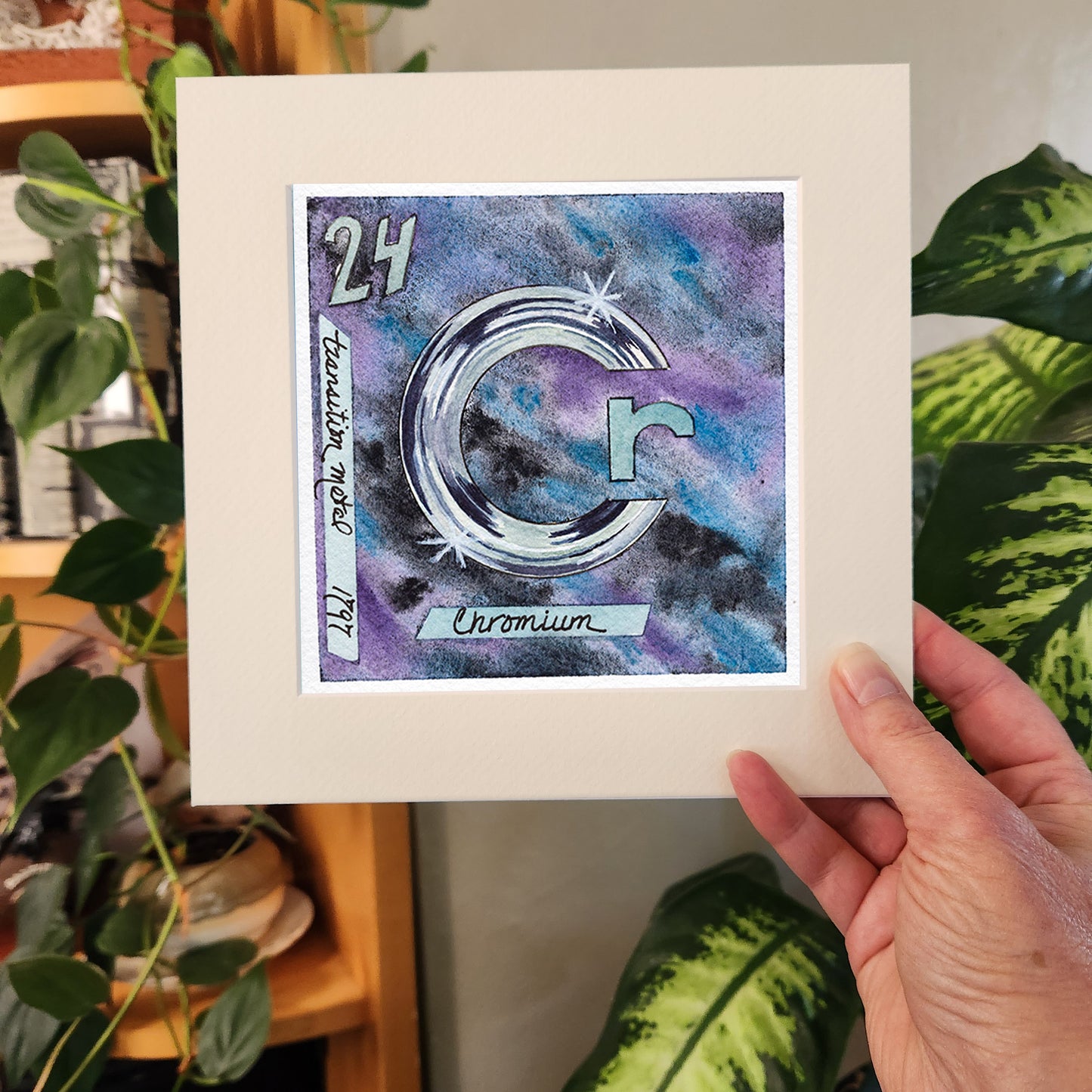 Chromium. Watercolor art print.