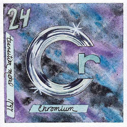 Chromium. Watercolor art print.