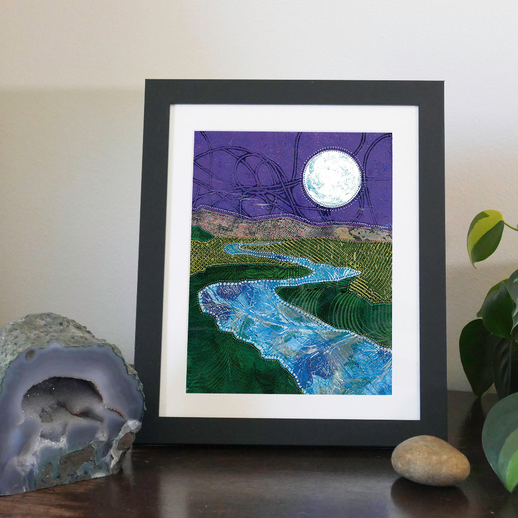 Moon when the Rivers Start to Freeze. Art print.