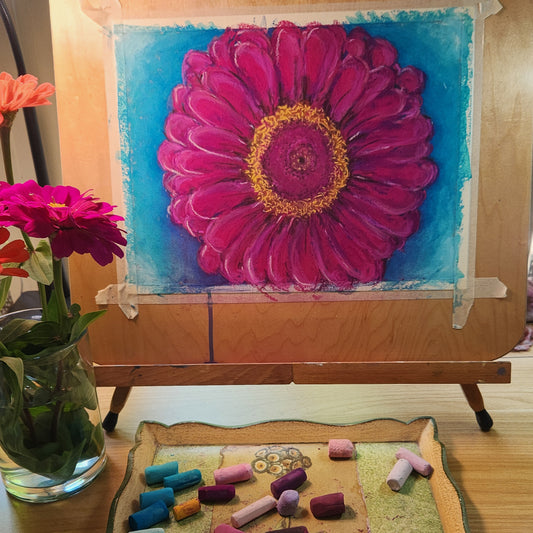 One Big Happy Zinnia. Art print.