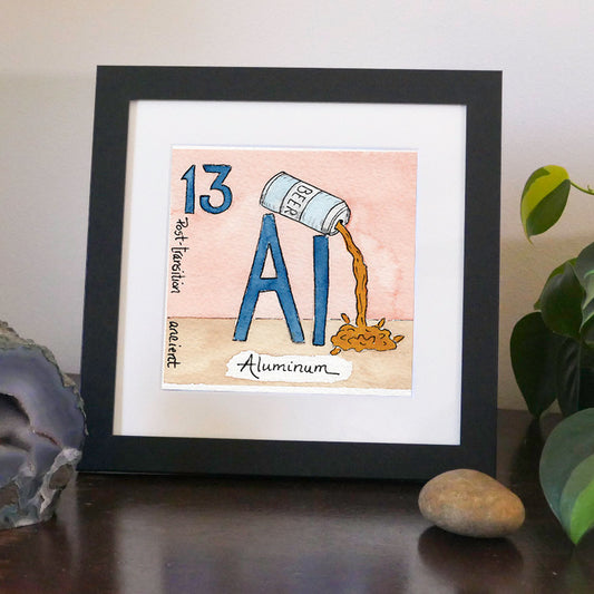 Aluminum. Watercolor art print.