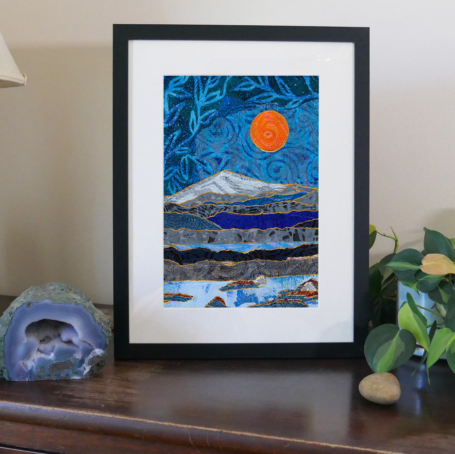 Moon Over Whiteface. Art Print.