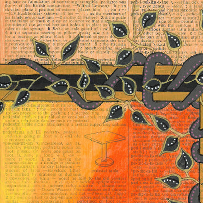 Sunset and Vine. Dictionary page art ORIGINAL.